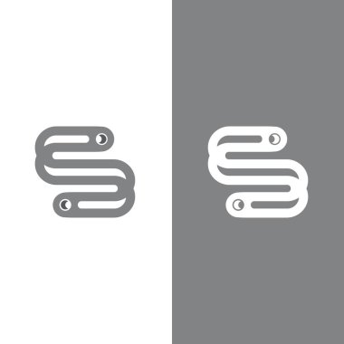 S harfi logo tasarım vektörü