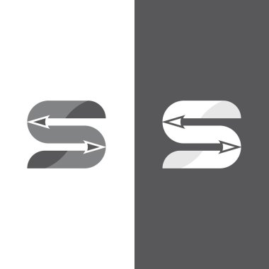 S harfi logo tasarım vektörü