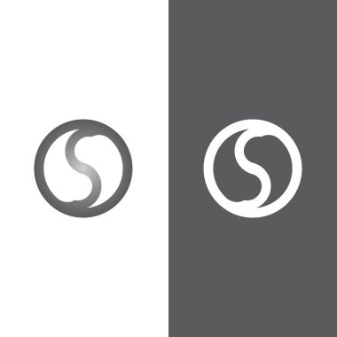 S harfi logo tasarım vektörü