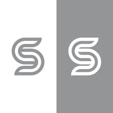 S harfi logo tasarım vektörü