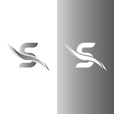 S harfi logo tasarım vektörü