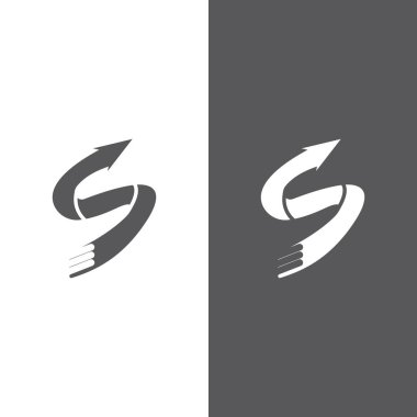 S harfi logo tasarım vektörü