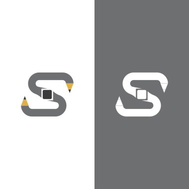 S harfi logo tasarım vektörü