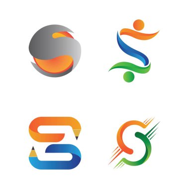 S harfi logo tasarım vektörü