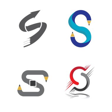 S harfi logo tasarım vektörü
