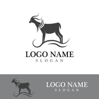 Keçi Logosu Şablon vektör illüstrasyon tasarımı