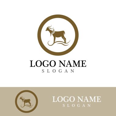 Keçi Logosu Şablon vektör illüstrasyon tasarımı