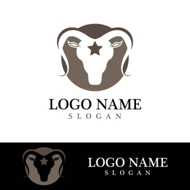 Keçi Logosu Şablon vektör illüstrasyon tasarımı