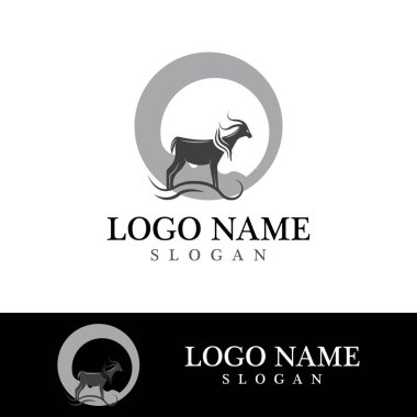 Keçi Logosu Şablon vektör illüstrasyon tasarımı