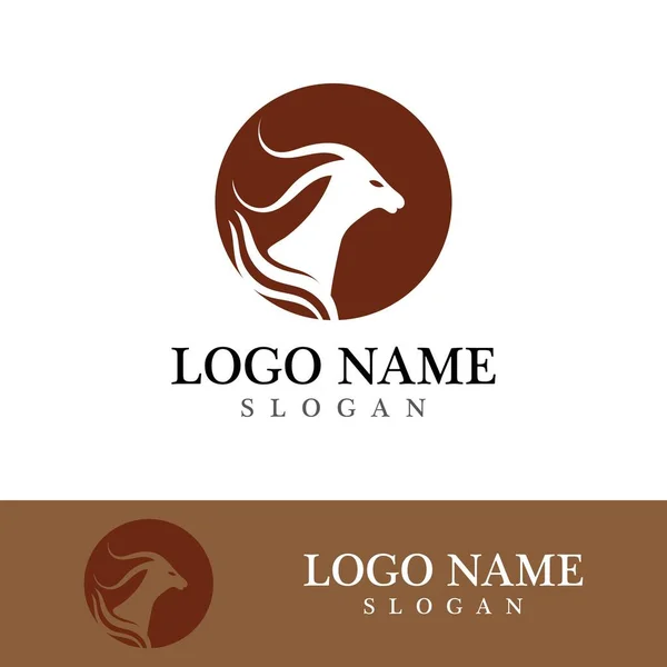 Дизайн Векторной Иконки Логотипом Козы — стоковый вектор