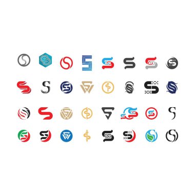S harfi logo tasarım vektörü