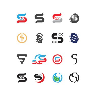 S harfi logo tasarım vektörü