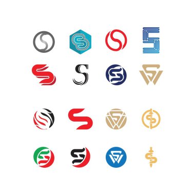 S harfi logo tasarım vektörü