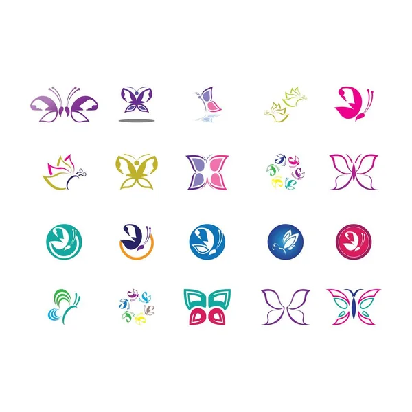 Schmetterling Logo Vorlage Symbol Vektor Icon Design — Stockvektor