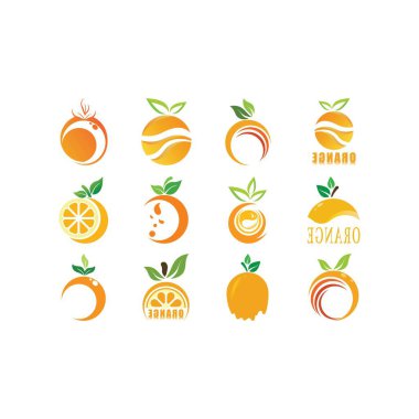 Turuncu logo tasarımı Vektör simgesi çizimi