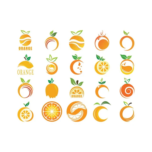 Orange Logo Design Vektor Ikon Illustration – Stock-vektor