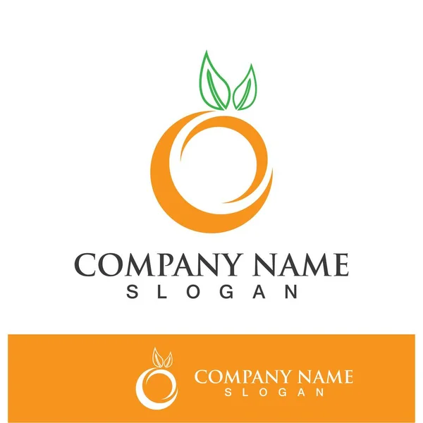 Orange Logo Design Vektor Ikon Illustration — Stock vektor