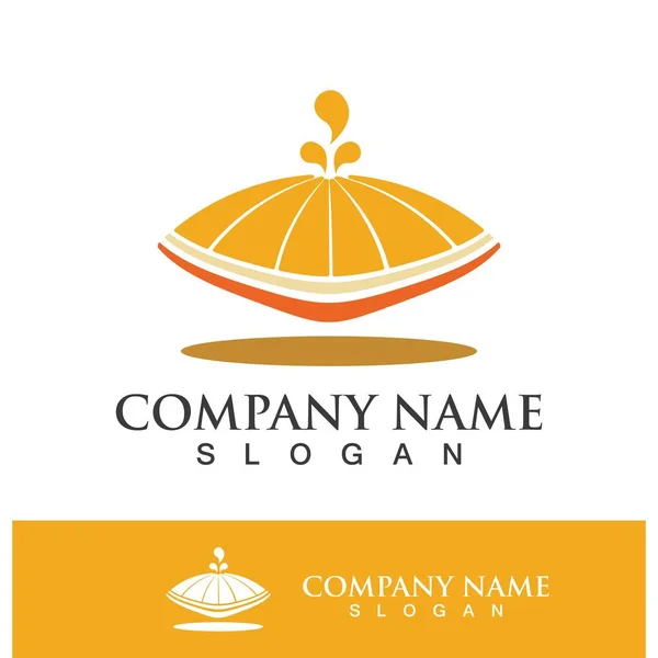 Orange Logo Design Vector Icon Illustration — Stock Vector