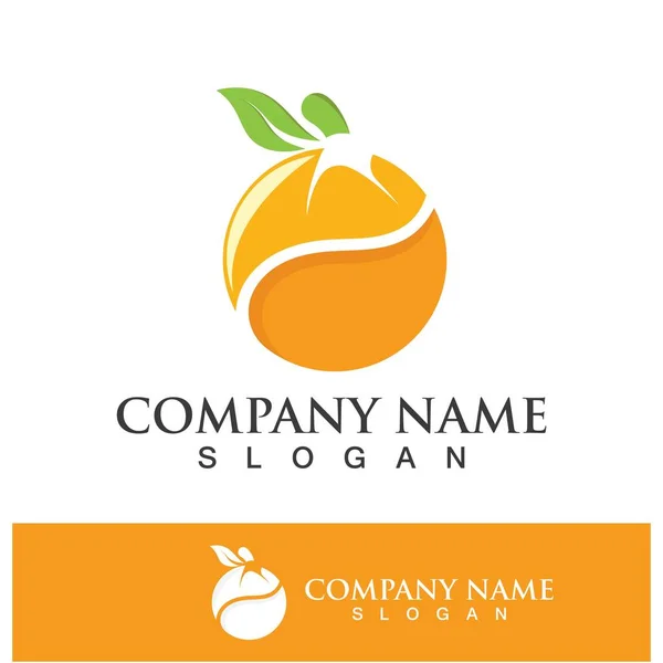 Orange Logo Design Vektor Ikon Illustration Design — Stock vektor