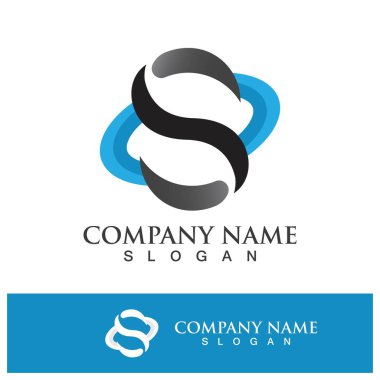 S harfi logo tasarım vektörü