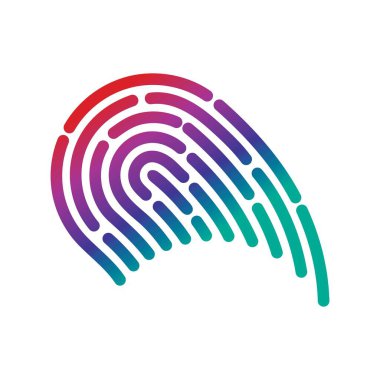 Parmak izi logo vektör resimleme şablonu tasarımı