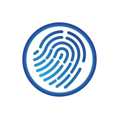 Parmak izi logo vektör resimleme şablonu tasarımı