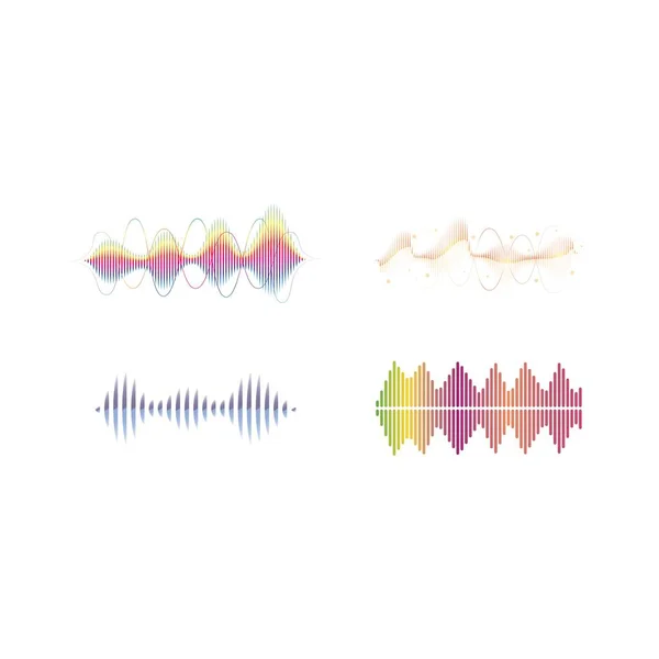Звуковые Волны Устанавливают Векторную Иллюстрацию — стоковый вектор