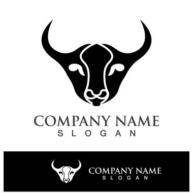Boğa başlı logo vektör tasarımı illüstrasyonu