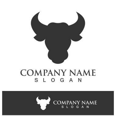 Boğa başlı logo vektör tasarımı illüstrasyonu