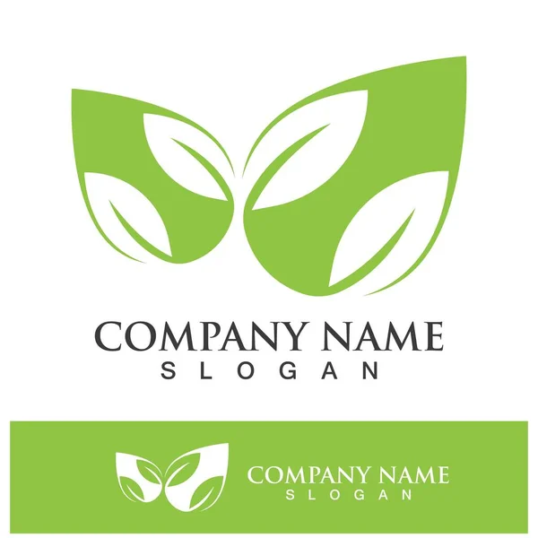 Árbol Verde Hoja Naturaleza Logo Imágenes Ilustración Diseño — Vector de stock