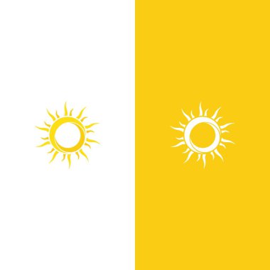 Yaratıcı güneş konsepti logo çizim şablonu