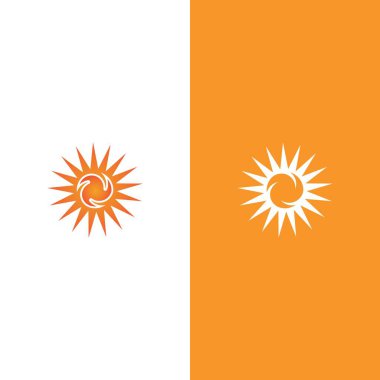 Yaratıcı güneş konsepti logo çizim şablonu