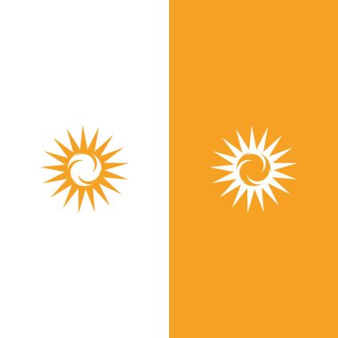 Yaratıcı güneş konsepti logo çizim şablonu