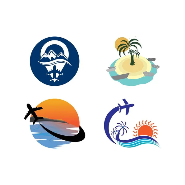 Viaje Vacaciones Logotipo Icono Vector Ilustración Diseño — Vector de stock