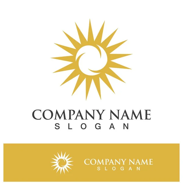 Criativa Sol Conceito Logotipo Ilustração Design Modelo —  Vetores de Stock