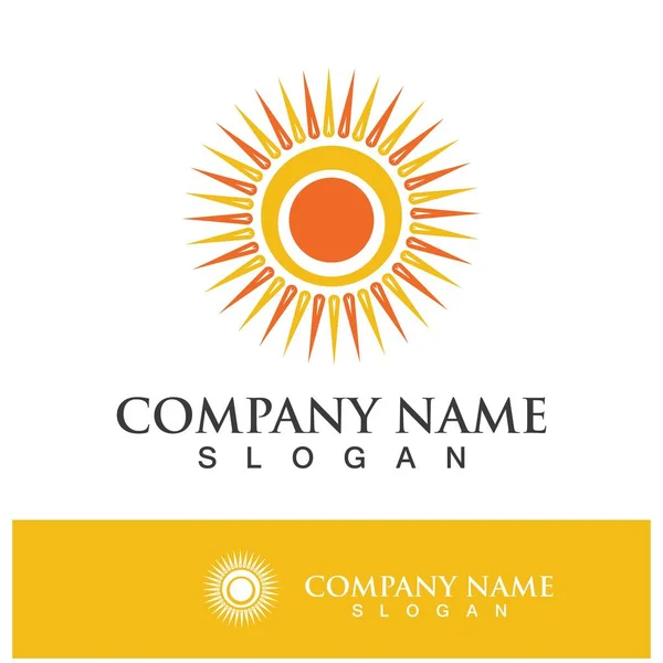 Criativa Sol Conceito Logotipo Ilustração Design Modelo —  Vetores de Stock