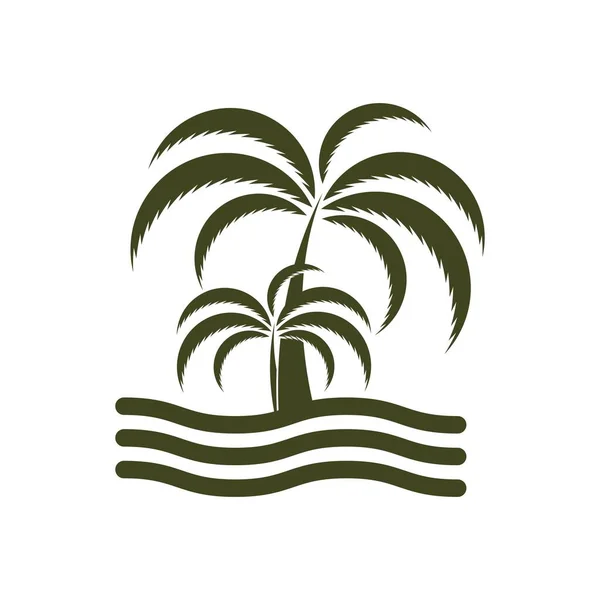 Palmera Verano Logo Plantilla Vector Ilustración — Vector de stock