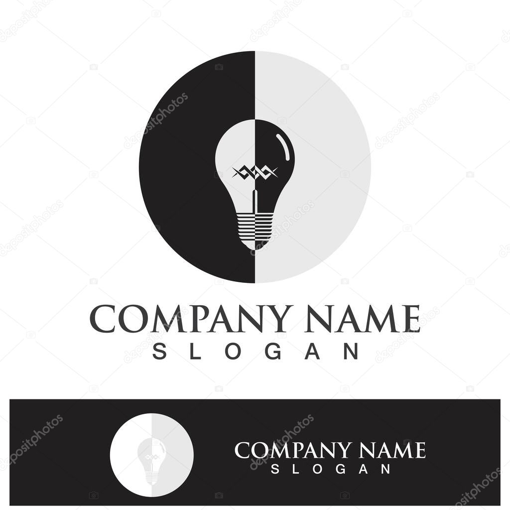 Light bulb icon vector and lamp symbol logo illustration