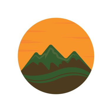Günbatımı logo tasarım sembolü illüstrasyonu