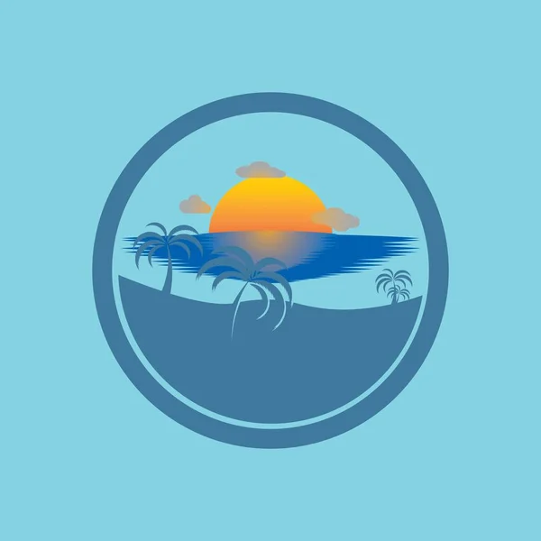 Ilustração Vetor Símbolo Projeto Ícone Logotipo Por Sol — Vetor de Stock