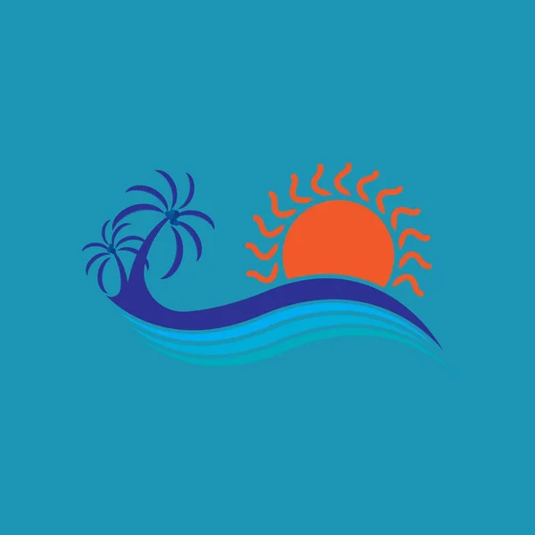 Sunset Logo Icono Diseño Símbolo Vector Ilustración — Vector de stock