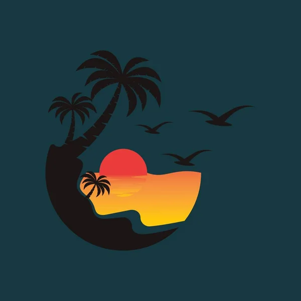 Sunset Logo Icon Design Symbol Vector Illustration Stock Illustration