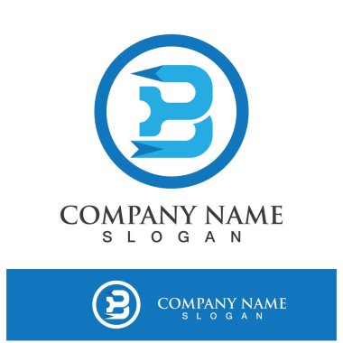 Yaratıcı B harfi logo tasarımı vektör çizimi 