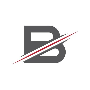 Yaratıcı B harfi logo tasarımı vektör çizimi 