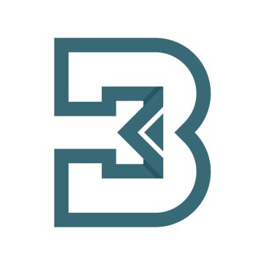 Yaratıcı B harfi logo tasarımı vektör çizimi 