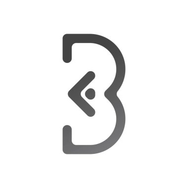 Yaratıcı B harfi logo tasarımı vektör çizimi 