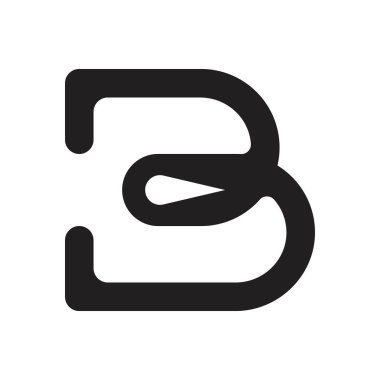 Yaratıcı B harfi logo tasarımı vektör çizimi 