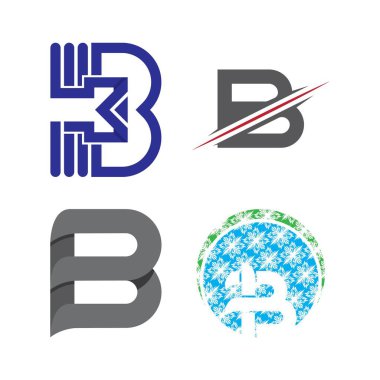 Yaratıcı B harfi logo tasarımı vektör çizimi 