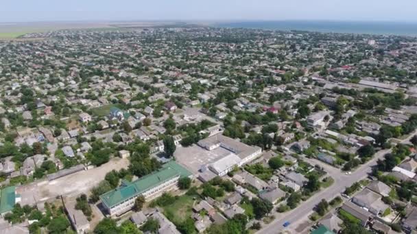 Letecký Snímek Osady Soukromými Domy Šipky Arabat Létě Působivý Pohled — Stock video