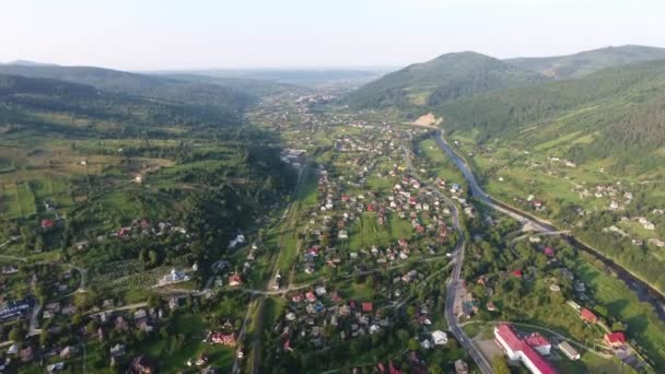 Vue Aérienne Une Intersection Routière Avec Des Voitures Dans Région — Video